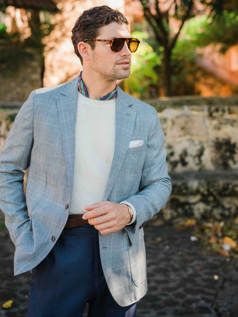 McCown Wool & Linen Sport Coat in Glen Plaid