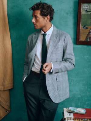 McCown Wool & Linen Sport Coat in Glen Plaid