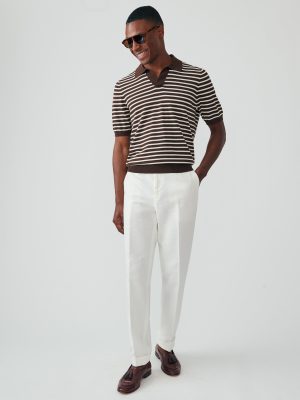 Amalfi Short Sleeve Polo in Stripe