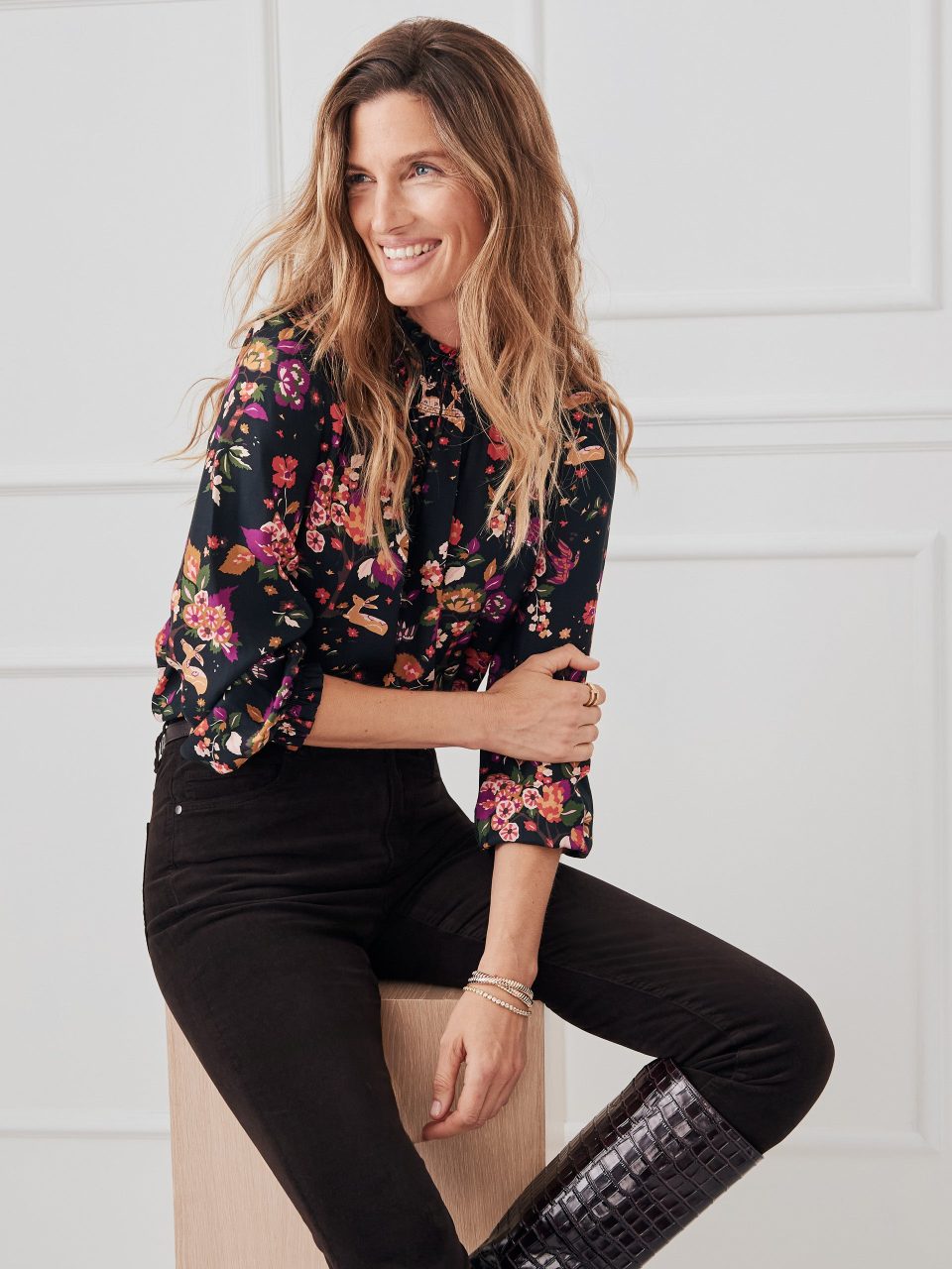 Antonia Blouse in Midi Forest Reverie