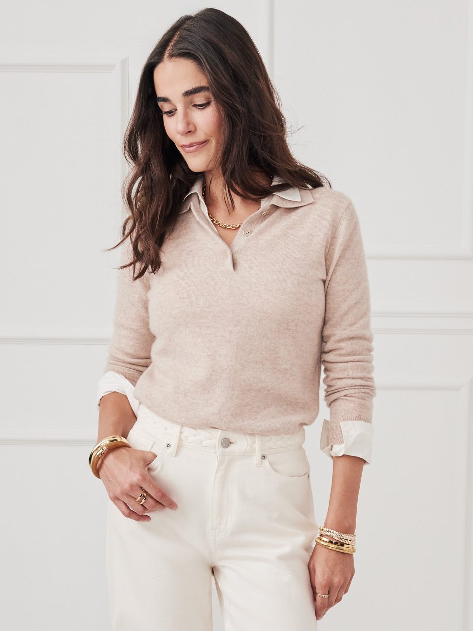 Cam Cashmere Polo Sweater