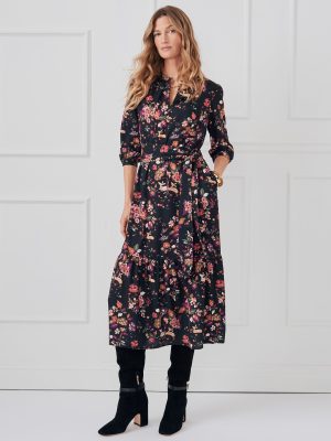 Cerina Dress in Midi Forest Reverie