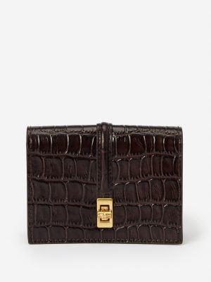 Dinah Leather Card Holder in Crocodile