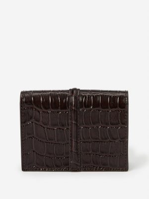 Dinah Leather Card Holder in Crocodile