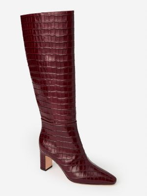 Eden Leather Boots in Crocodile