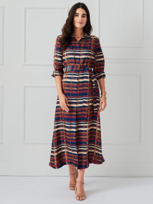 Freda Dress in Plaid Flourish