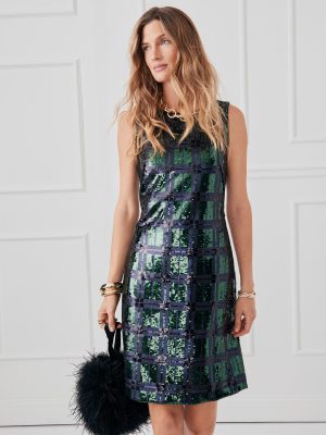 Lizzi Sequin Dress in Black Watch