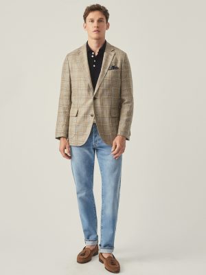 McCown Wool & Linen Sport Coat in Glen Plaid
