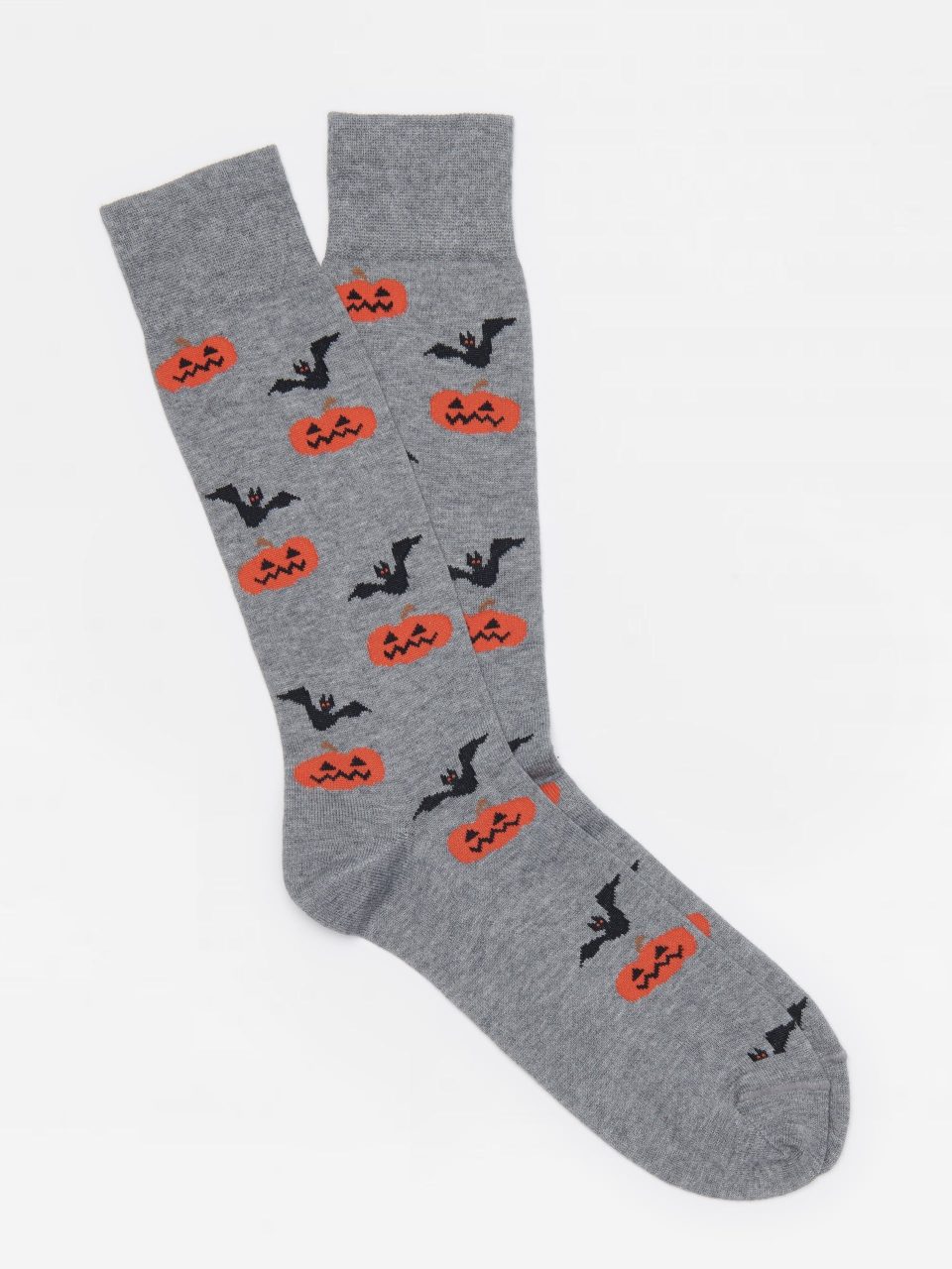 Pumpkin And Bat Socks