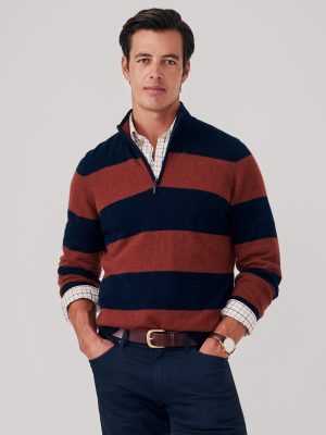 Henry Cashmere 1/4 Zip in Stripe