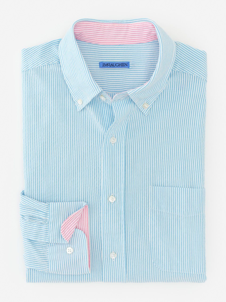 University Classic Fit Seersucker Shirt in Stripe
