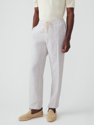 Callistair Linen Pants in Hairline Stripe