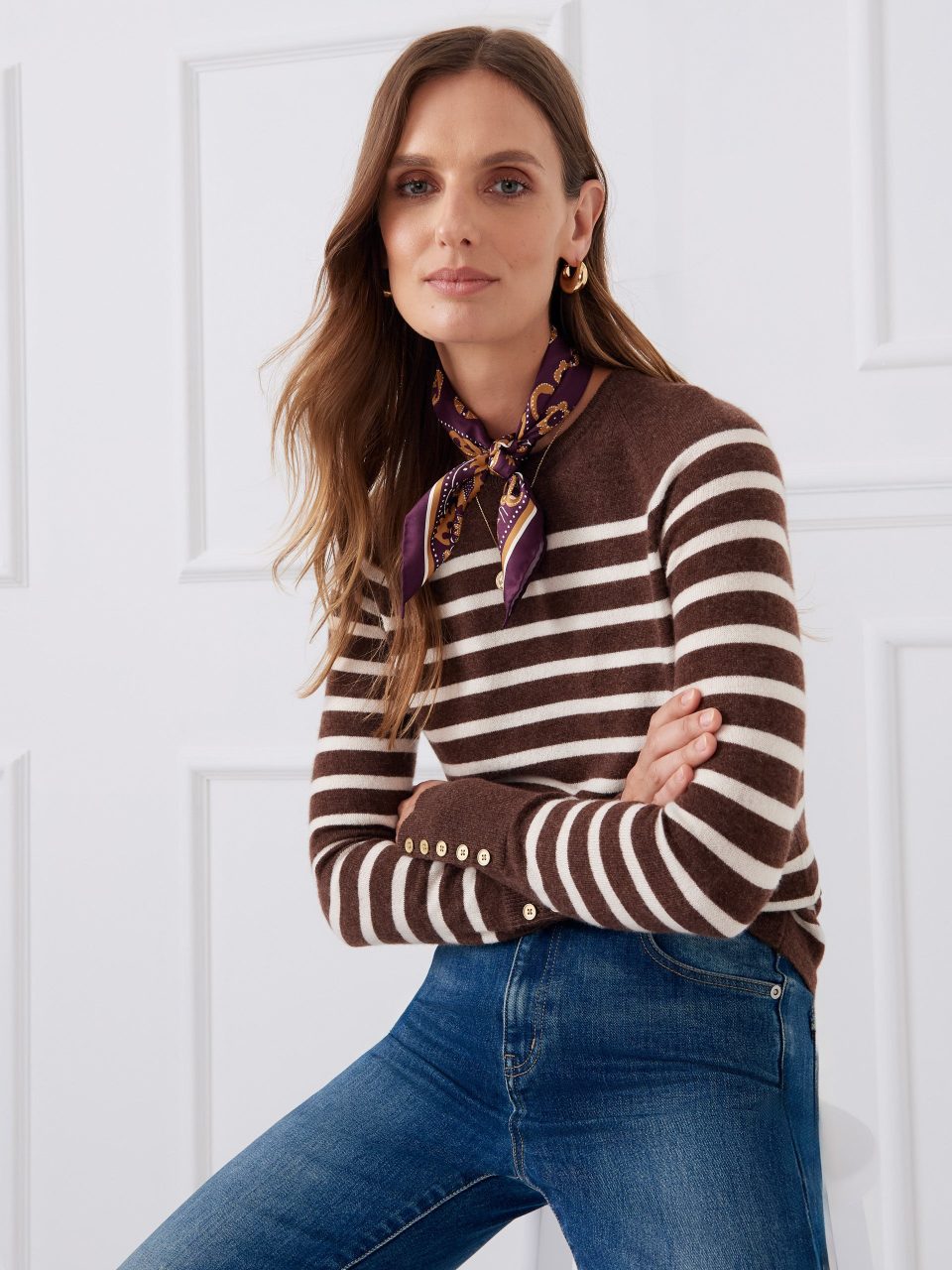 Zosia Cashmere Sweater in Stripe
