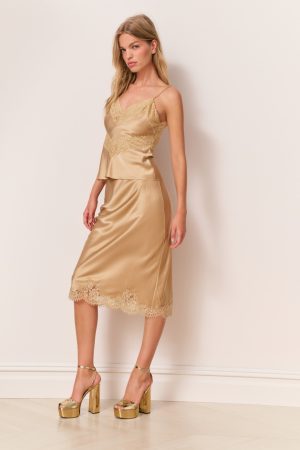 Malina Silk Midi Skirt