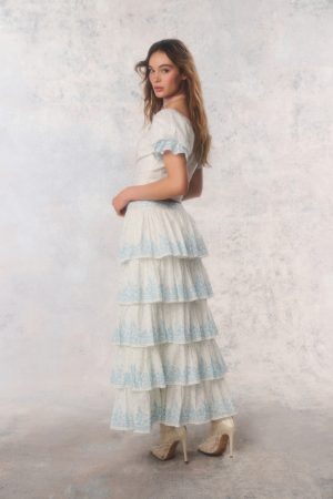 Re-Edition Julieta Cotton Tiered Maxi Skirt