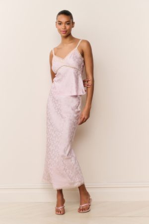 Kalo Silk-Blend Bow Jacquard Maxi Skirt