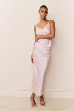 Kalo Silk-Blend Bow Jacquard Maxi Skirt